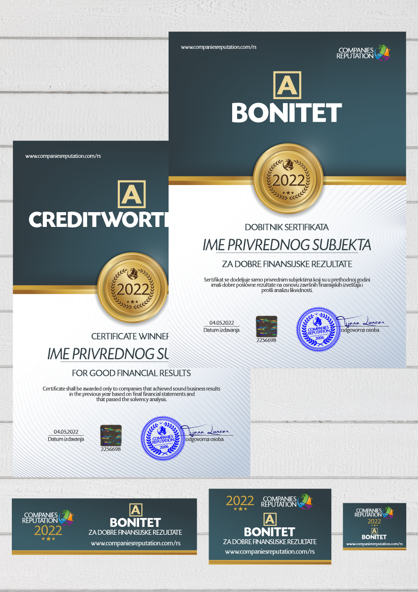 Digitalna verzija sertifikat sa banerima