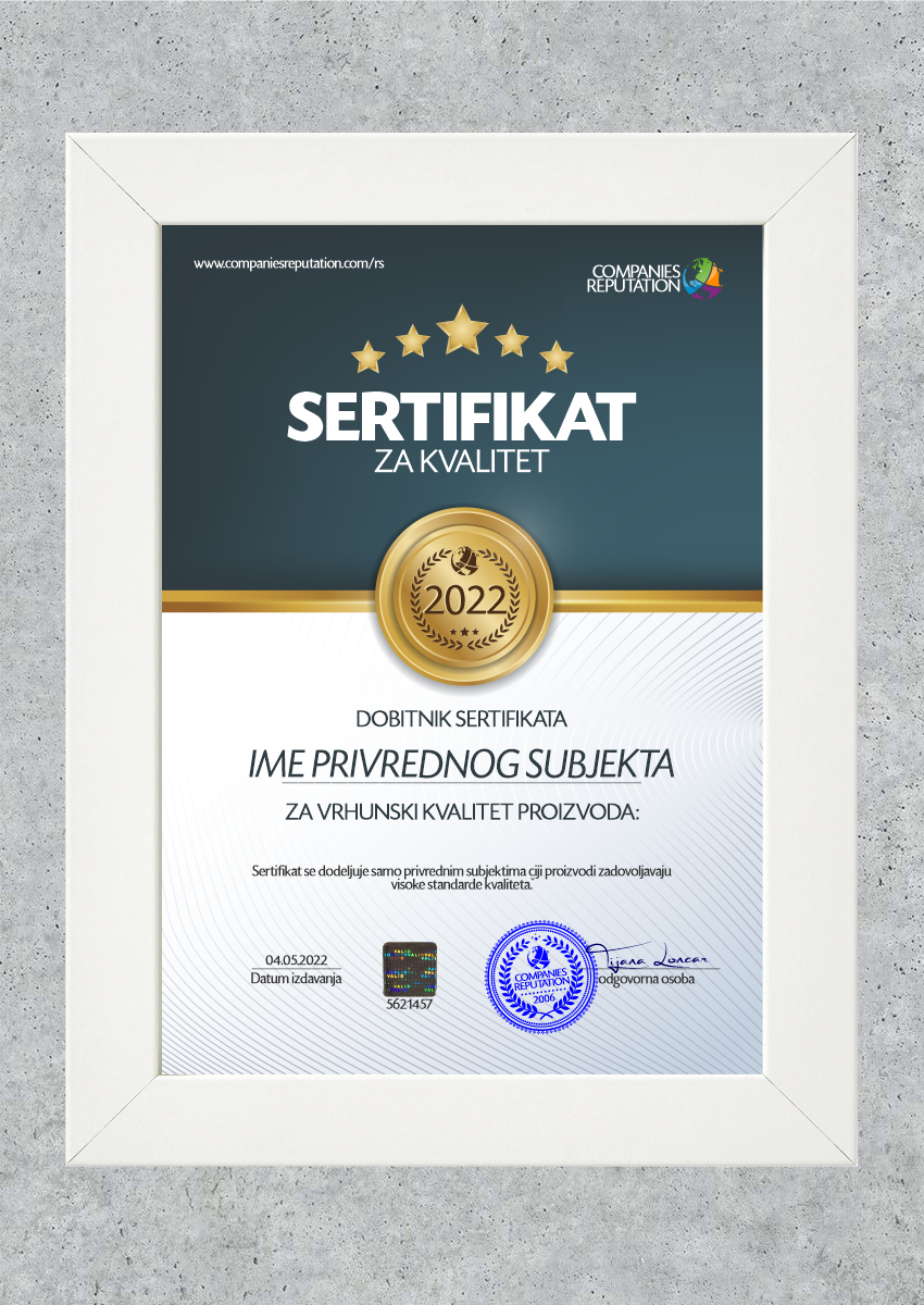 Sertifikat za kvalitet