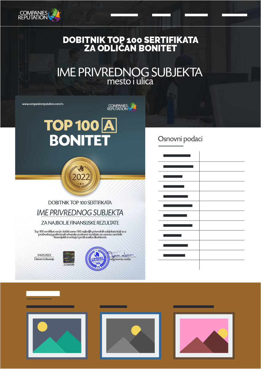 Web prezentacija za TOP 100 bonitet