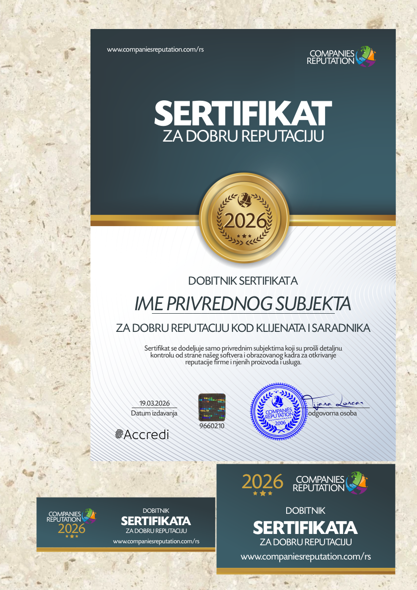 Digitalni sertifikat za dobru reputaciju