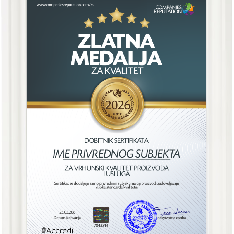 Zlatna medalja za kvalitet